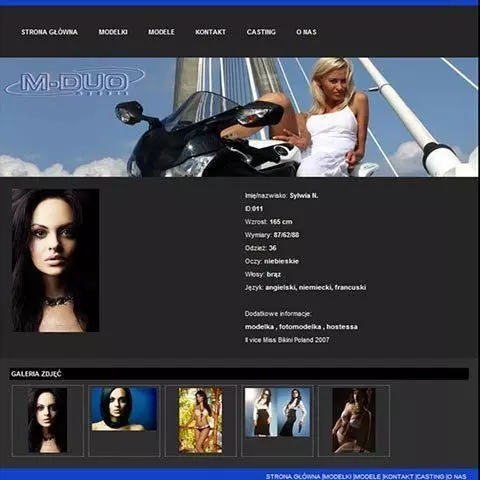 strona dla agencji modelek